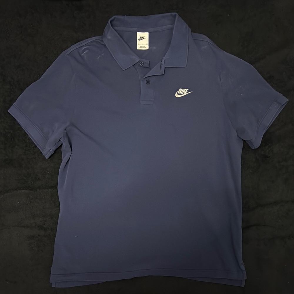 Nike Dark Blue Polo with White Swoosh